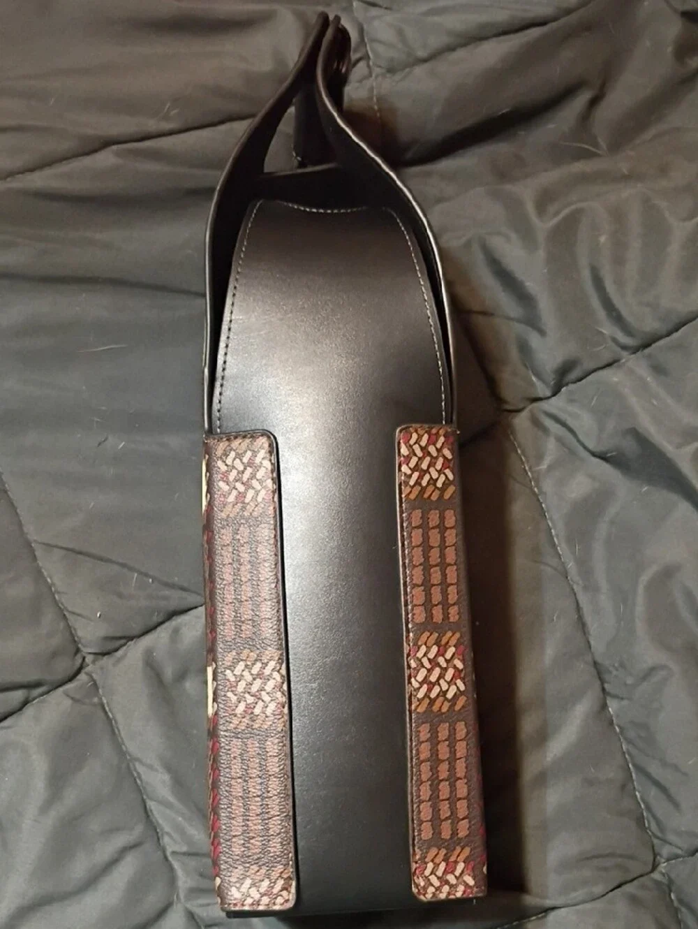Coach  Checkered Wine Bottle Carrier For Parties